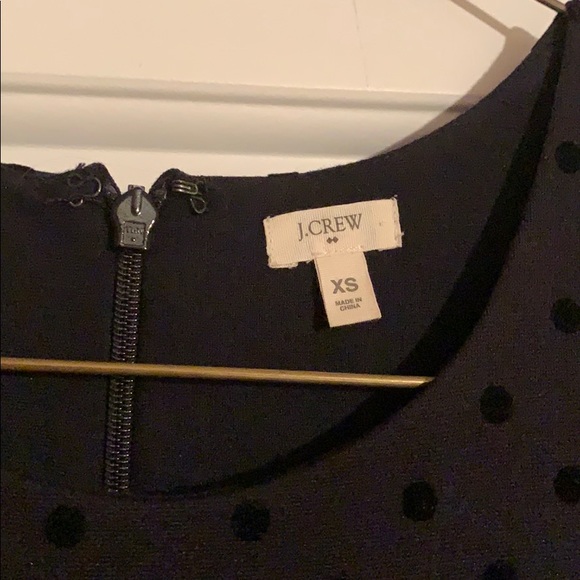 Jcrew black polka dot fit and flare dress size xs - Picture 2 of 4